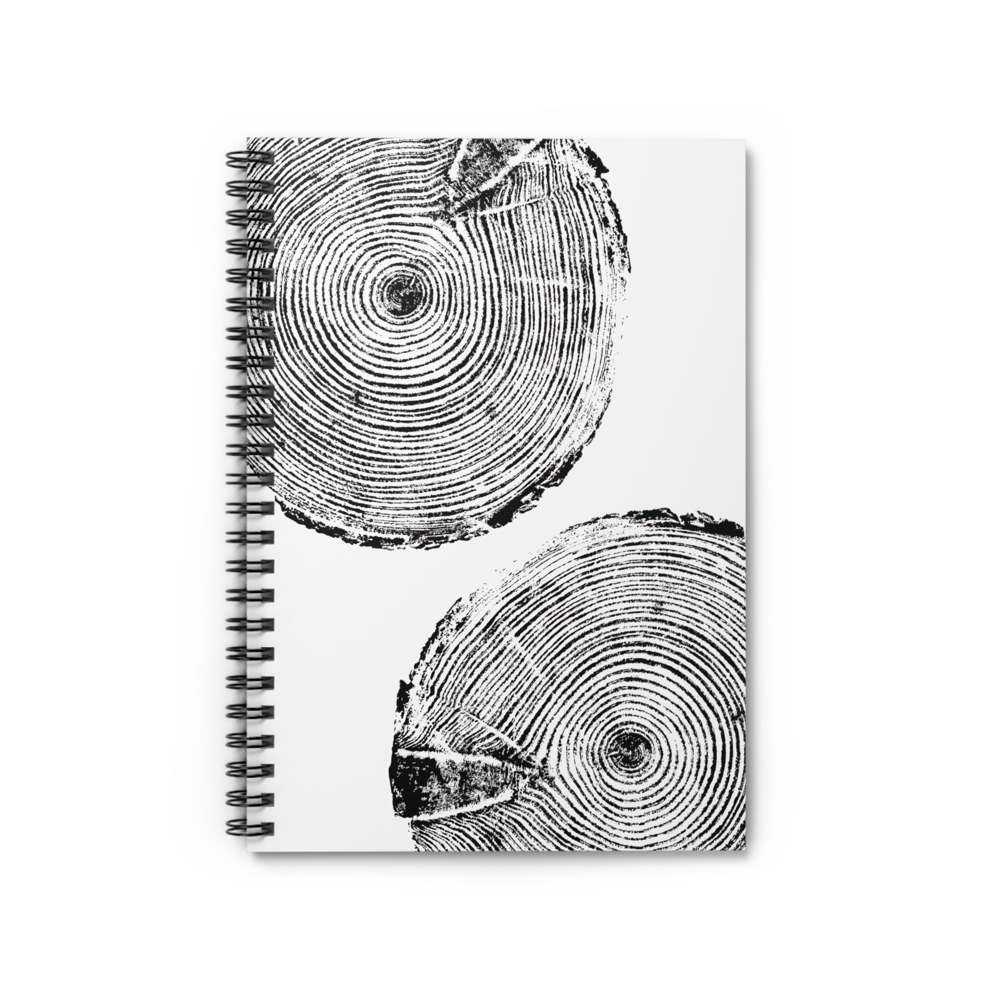 Woodcut Tree Ring Spiral Notebook #0410