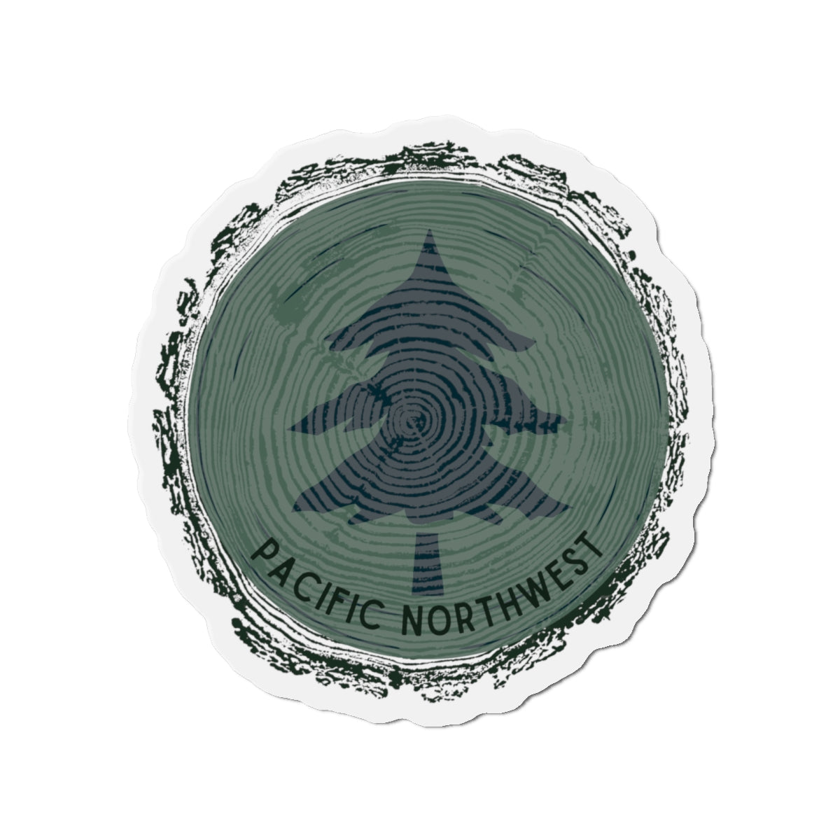 Pacific Northwest Woodgrain Tree Ring Die-Cut Magnet