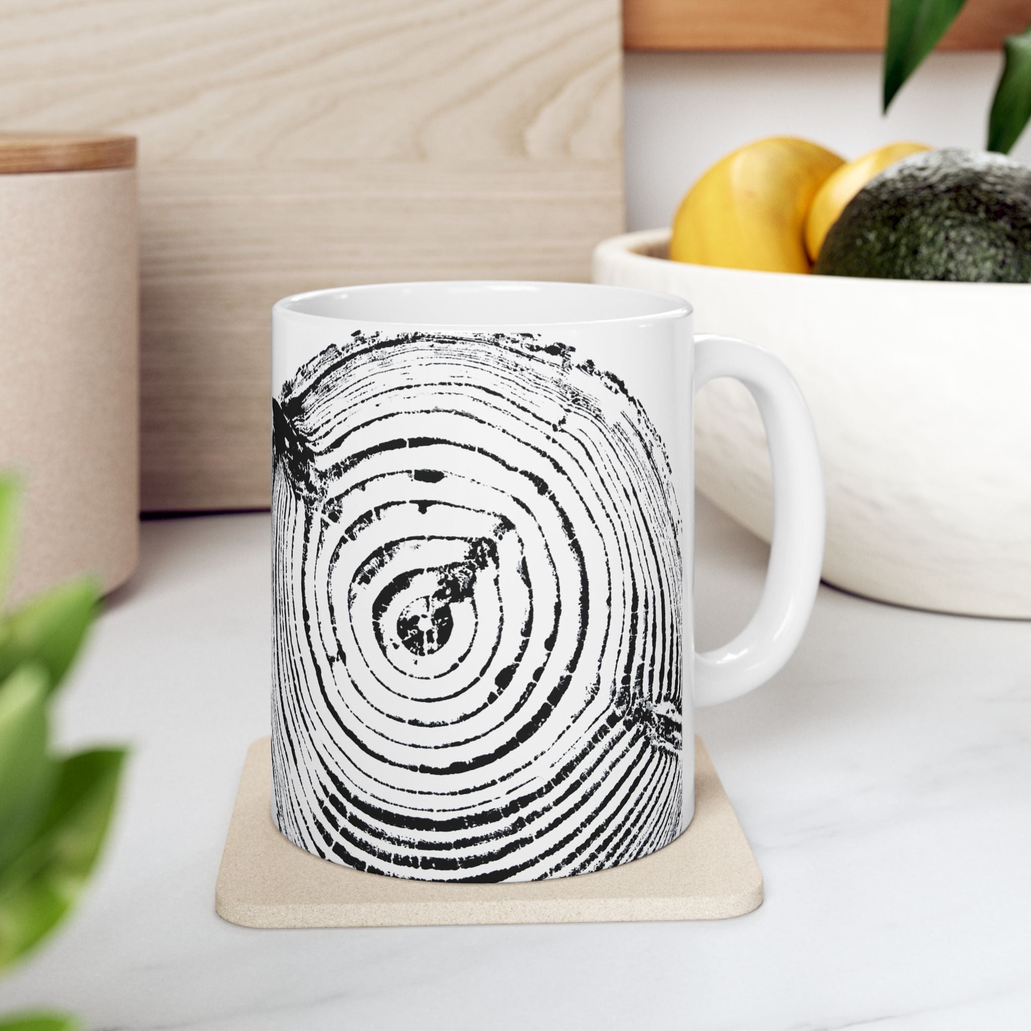 Cottonwood Tree Ring Print Ceramic Mug #0529