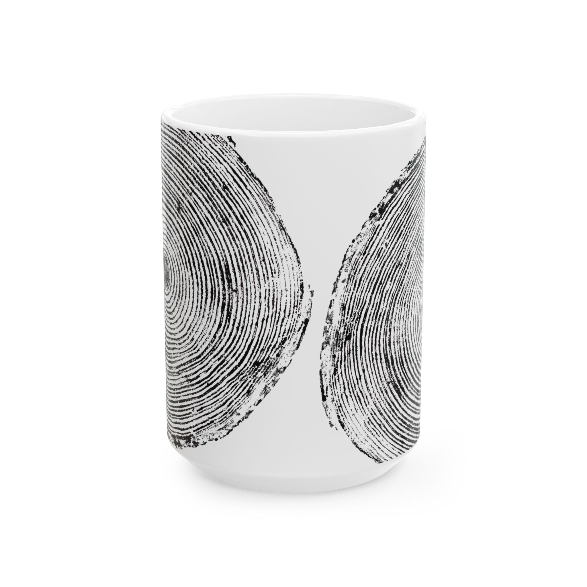 Hemlock Tree Ring Print Ceramic Mug #0409