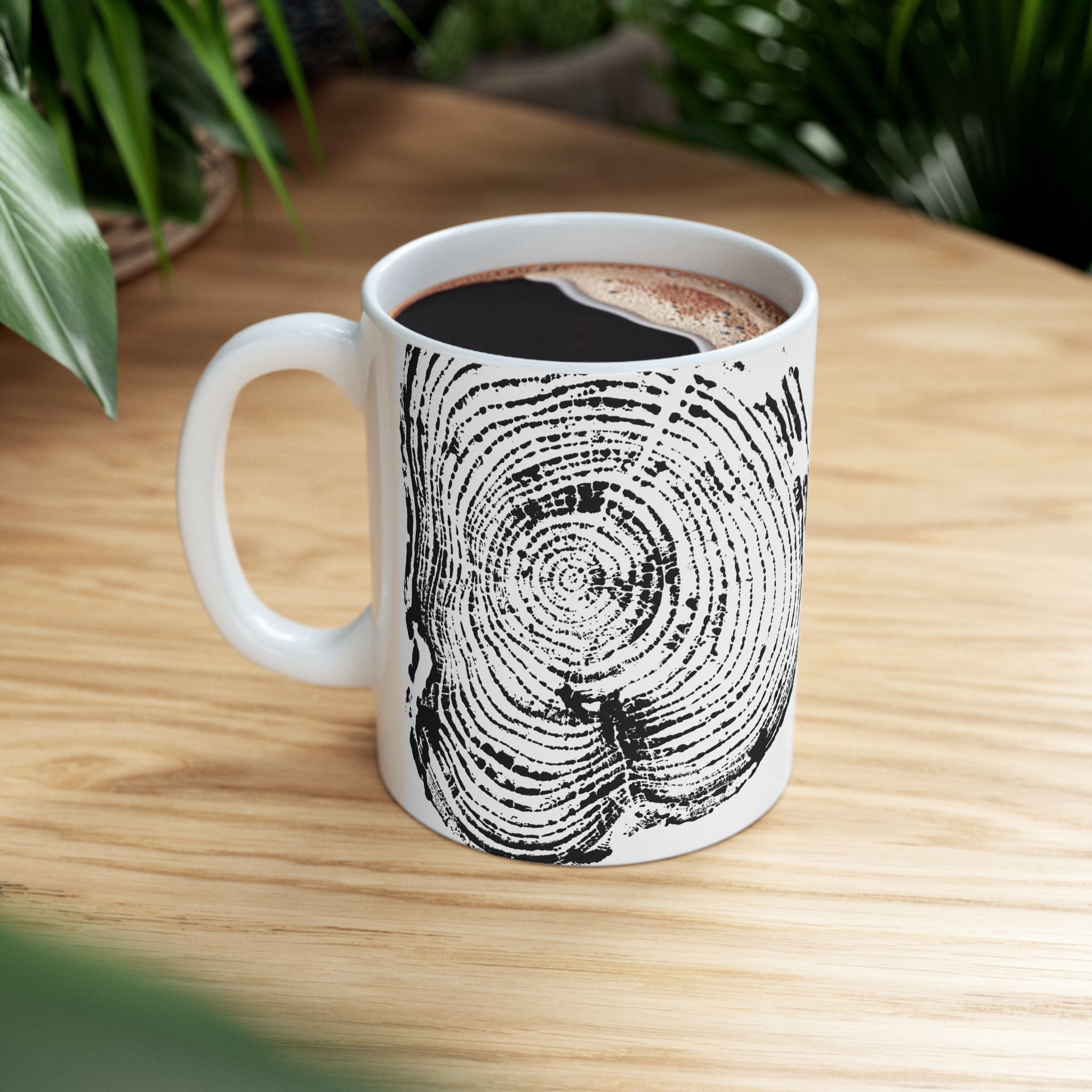 Cottonwood Tree Ring Print Ceramic Mug #0404