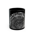 Tree Ring Print Black Ceramic Mug #0398