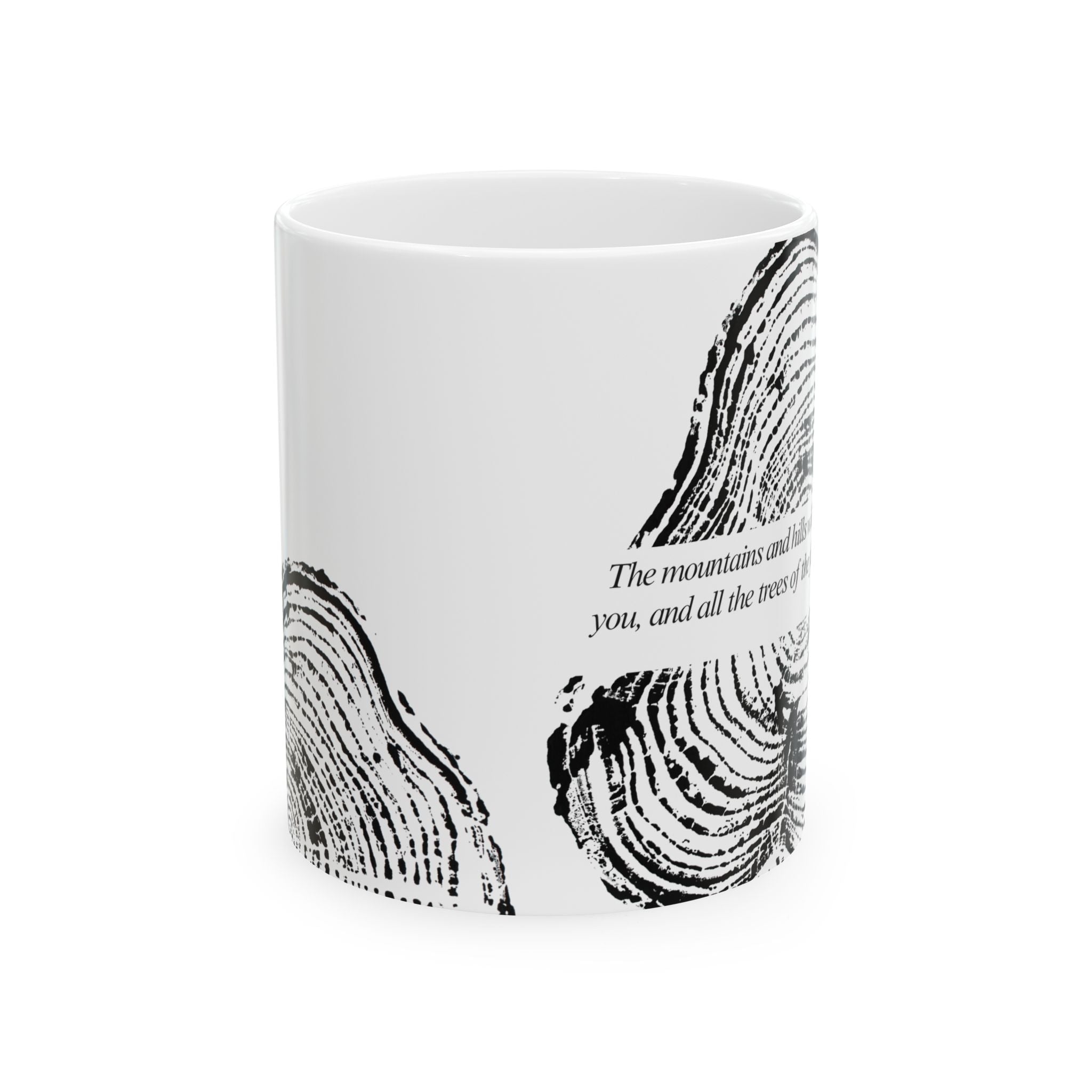 Woodcut Print Ceramic Mug Isaiah 55:12 #0405 (11oz | 15oz)