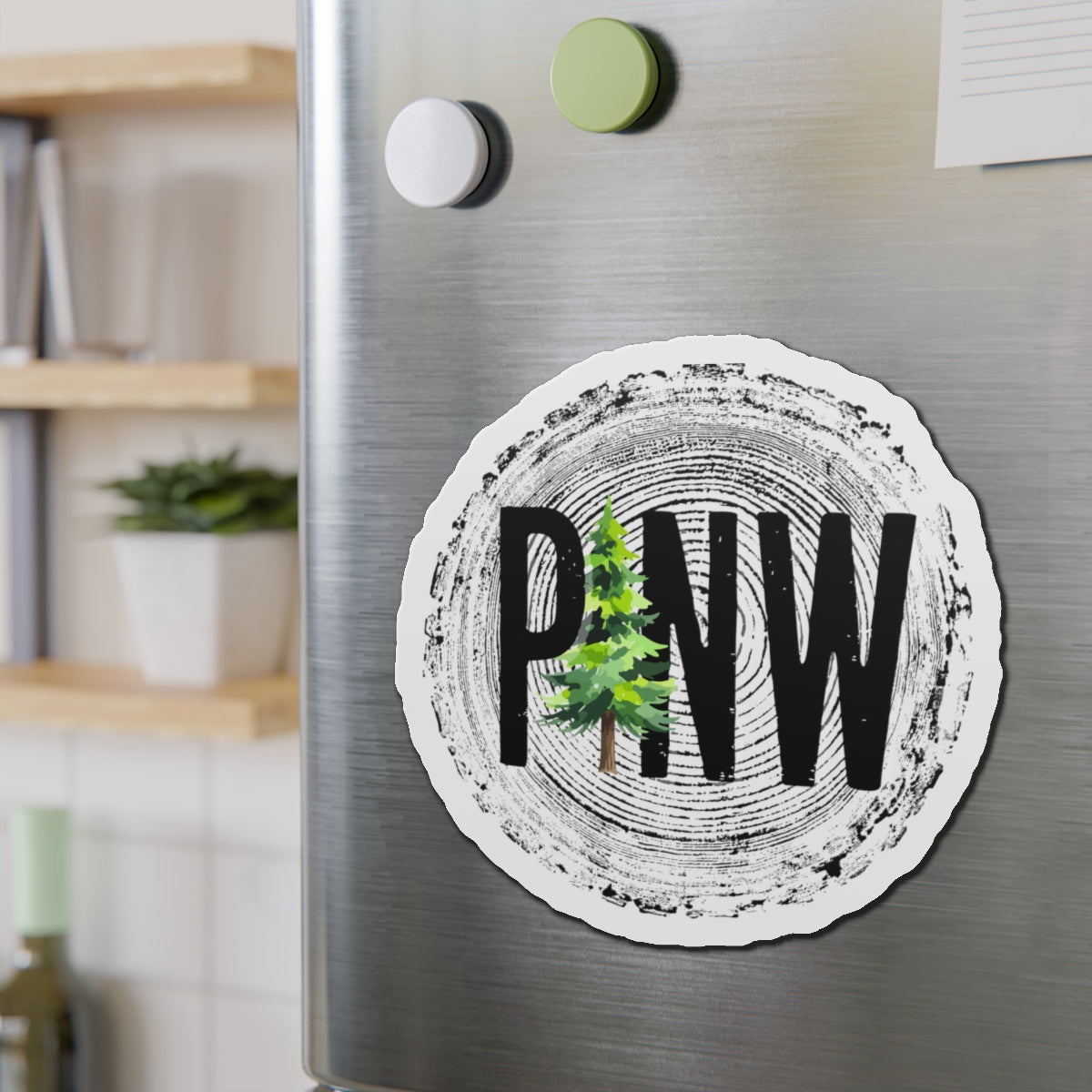 PNW Tree Ring Die-Cut Magnet