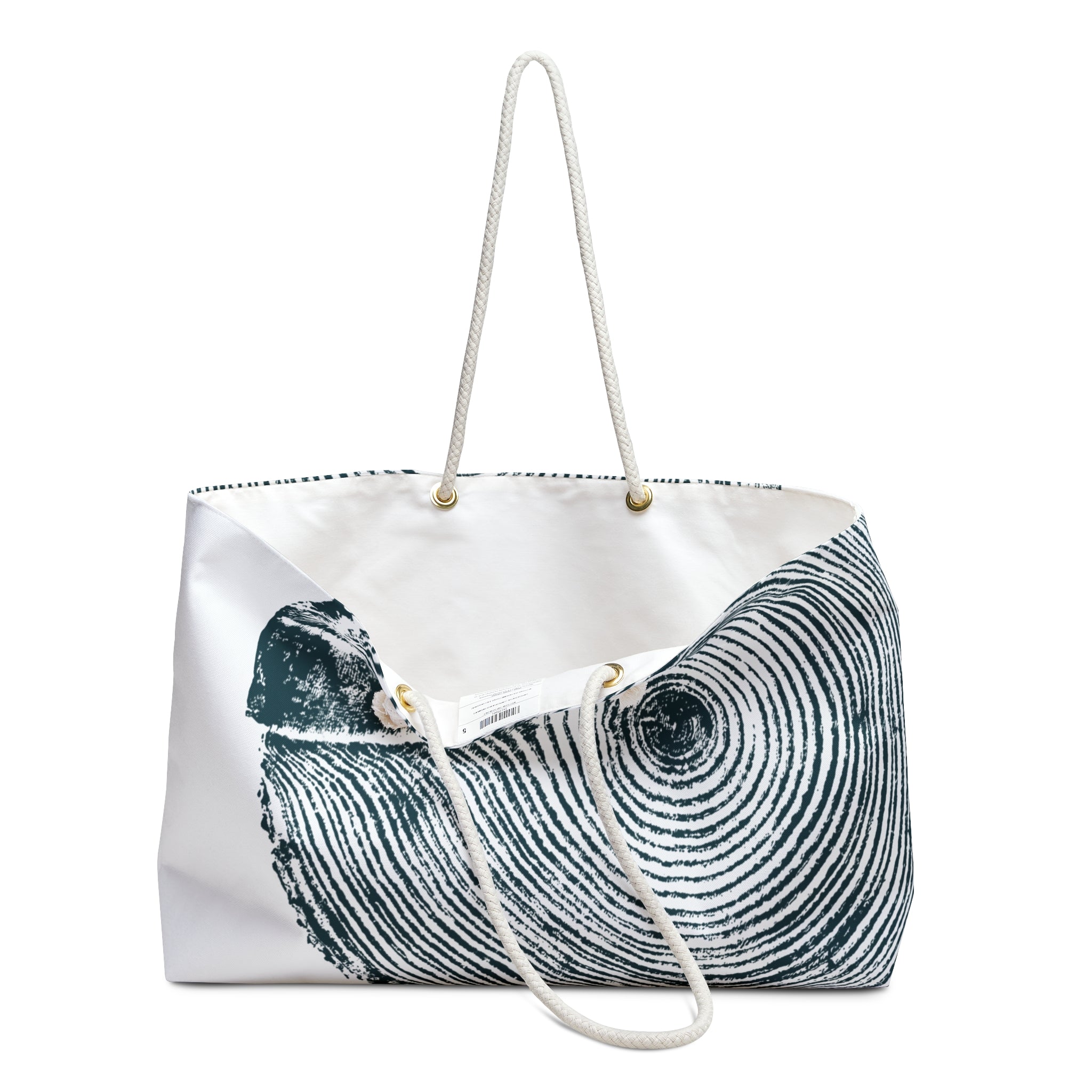 Hemlock Tree Ring Weekender Bag Teal Blue Abyss