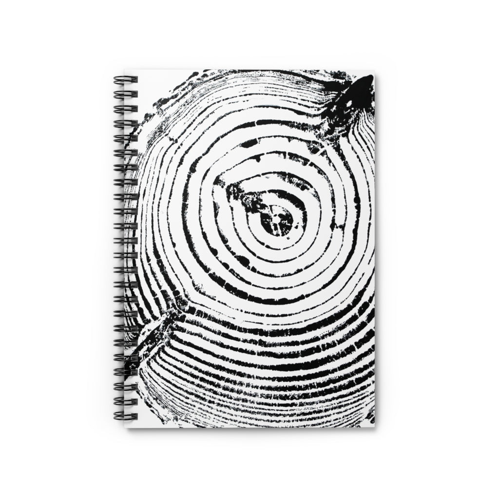 Woodcut Tree Ring Spiral Notebook #0528