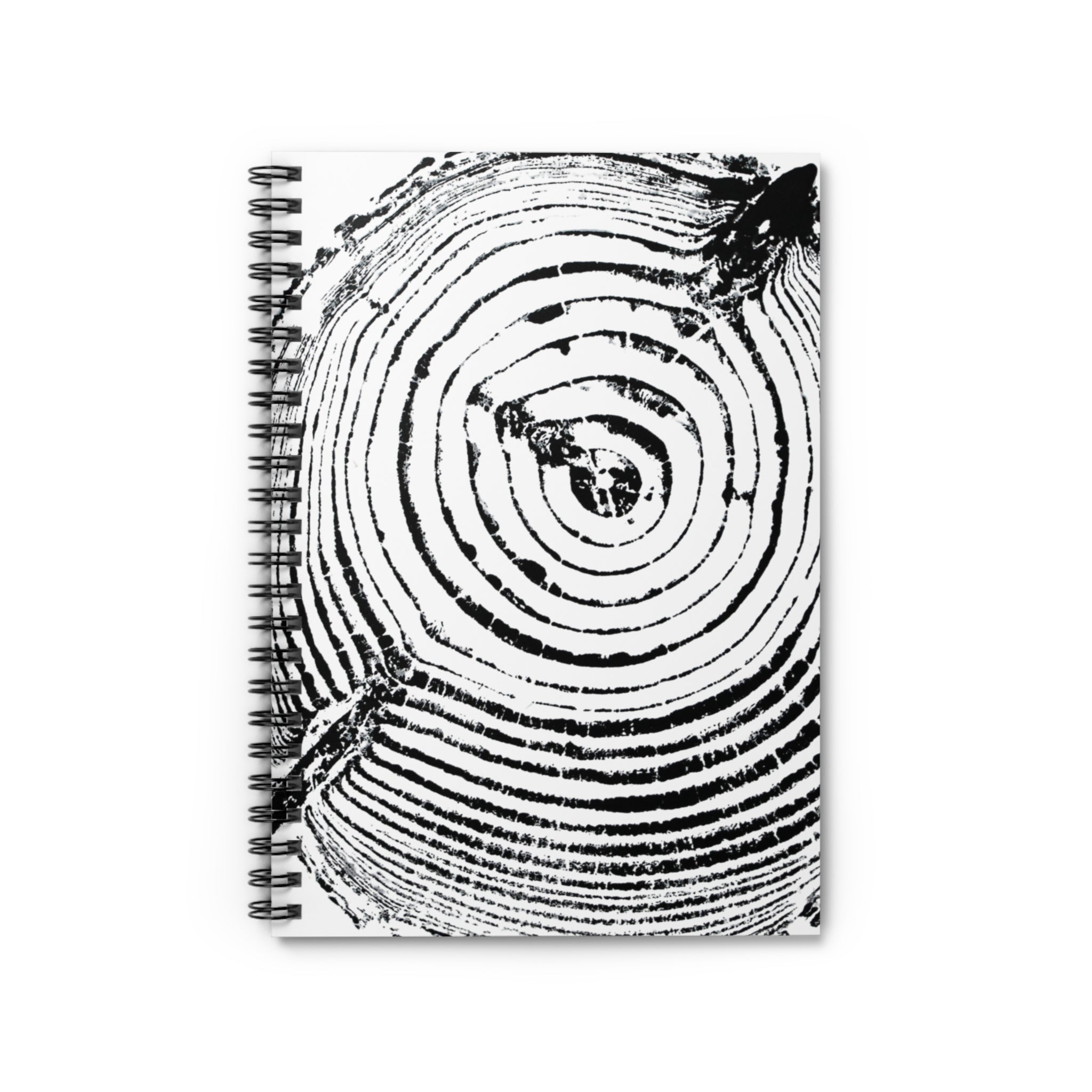 Woodcut Tree Ring Spiral Notebook #0528