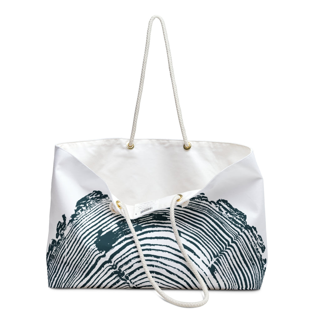 Fir Tree Ring Weekender Bag Teal Blue Abyss
