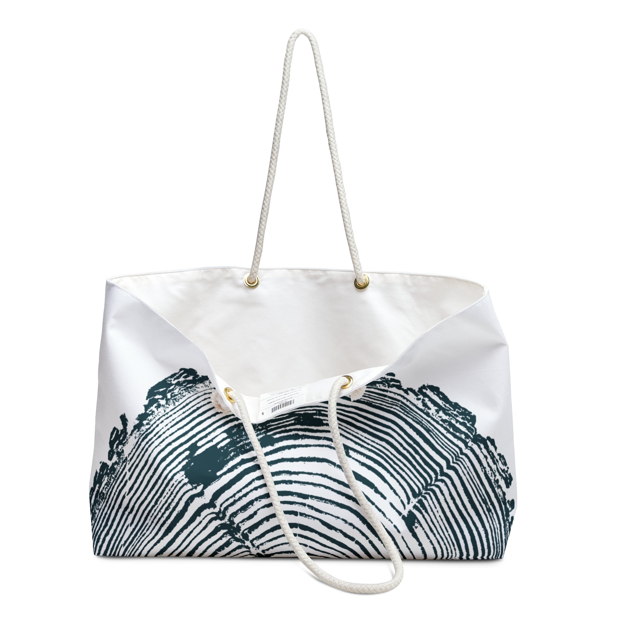 Fir Tree Ring Weekender Bag Teal Blue Abyss