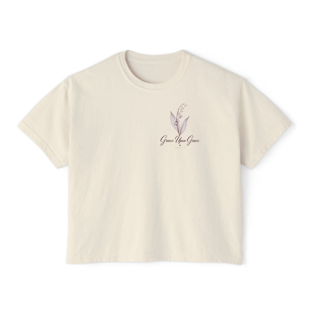Grace Upon Grace: Lily of the Valley Floral Boxy Tee