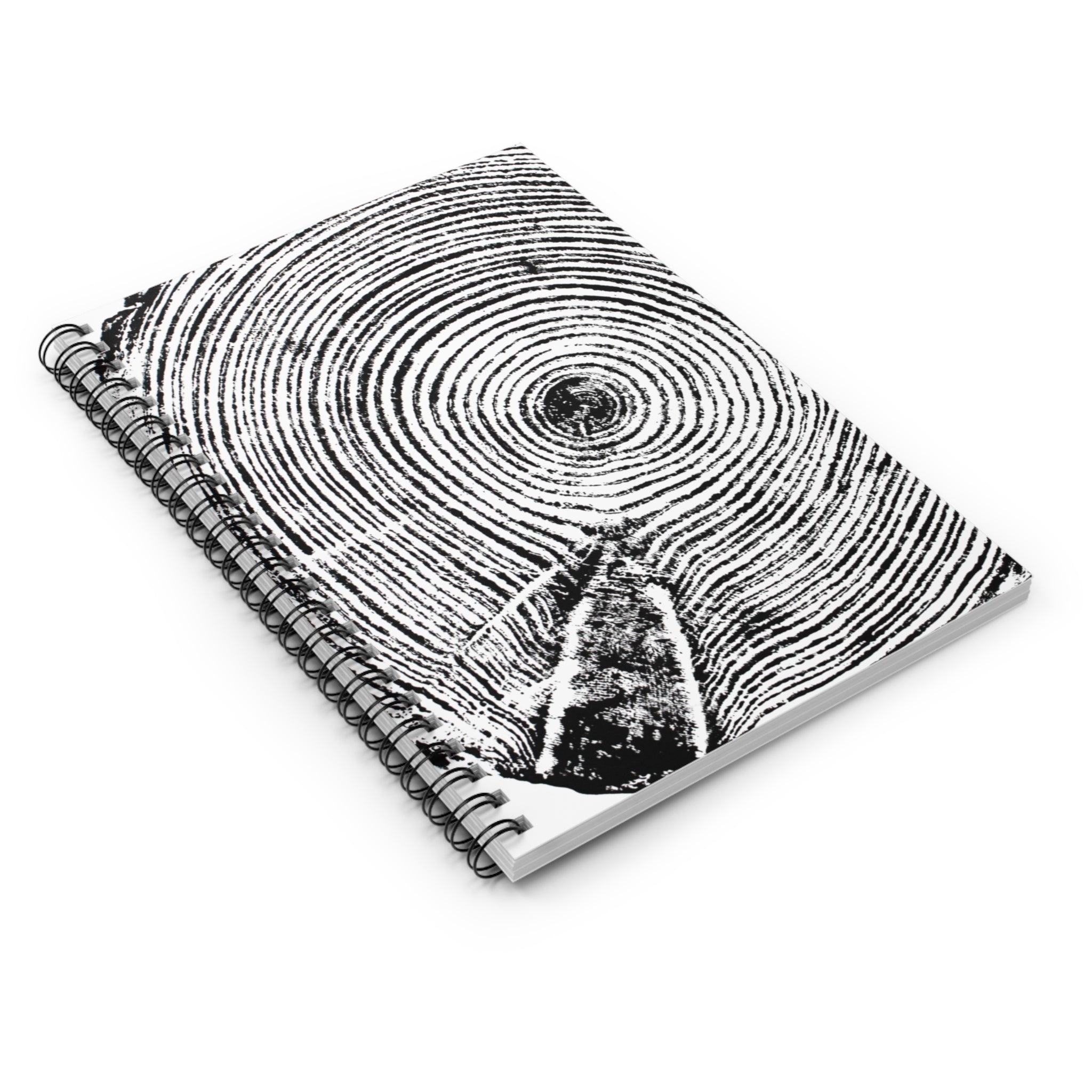 Woodcut Tree Ring Spiral Notebook #0409