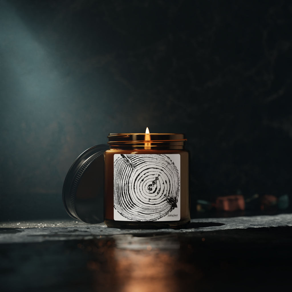 Woodcut Relief Print 4oz Soy Candle #0529