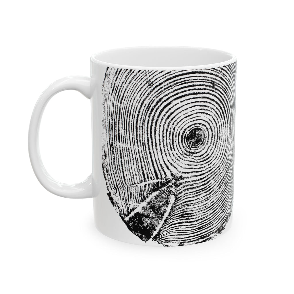 Hemlock Tree Ring Print Ceramic Mug #0409