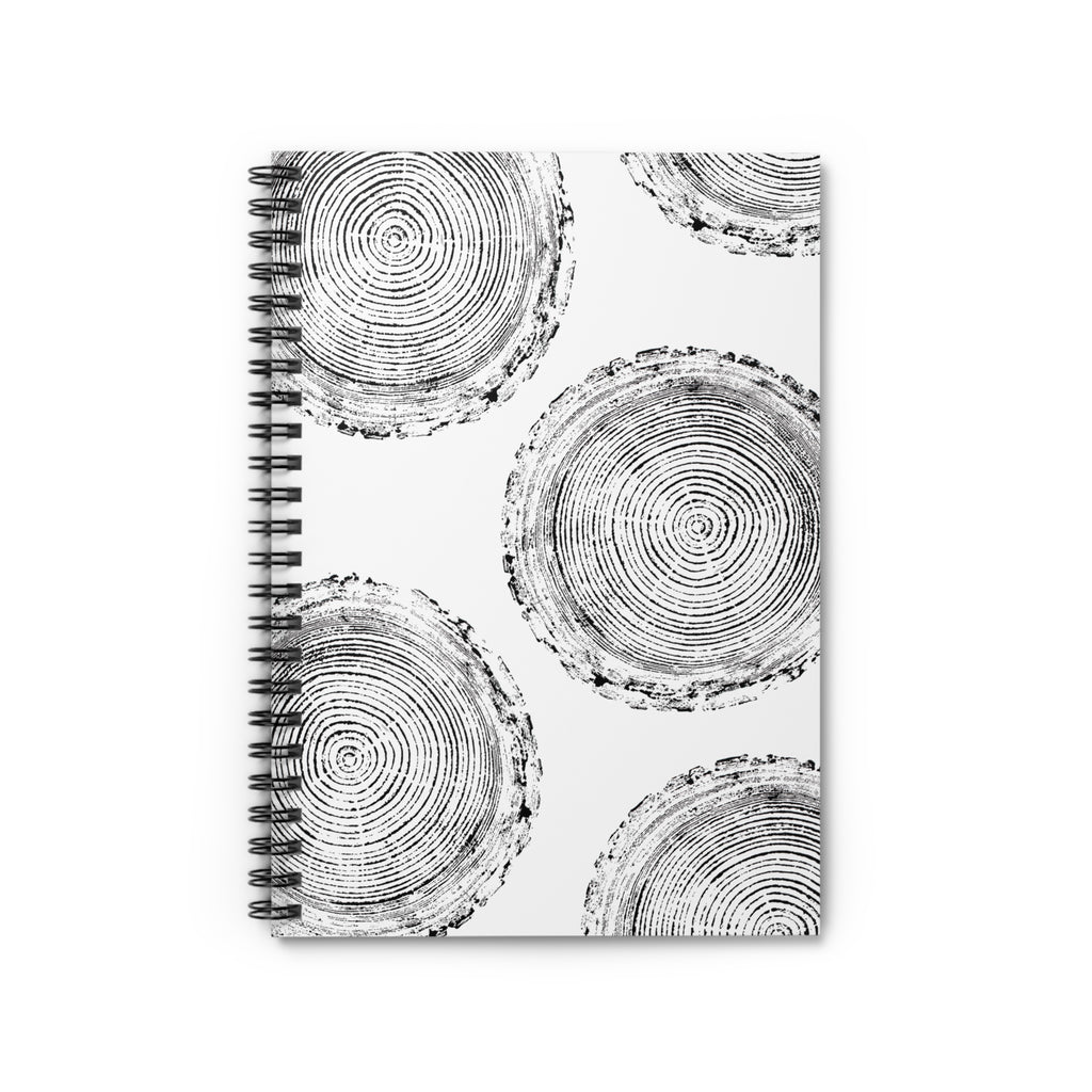 Woodcut Tree Ring Spiral Notebook #0397