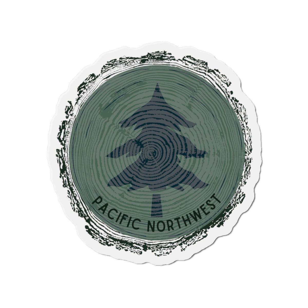 Pacific Northwest Woodgrain Tree Ring Die-Cut Magnet