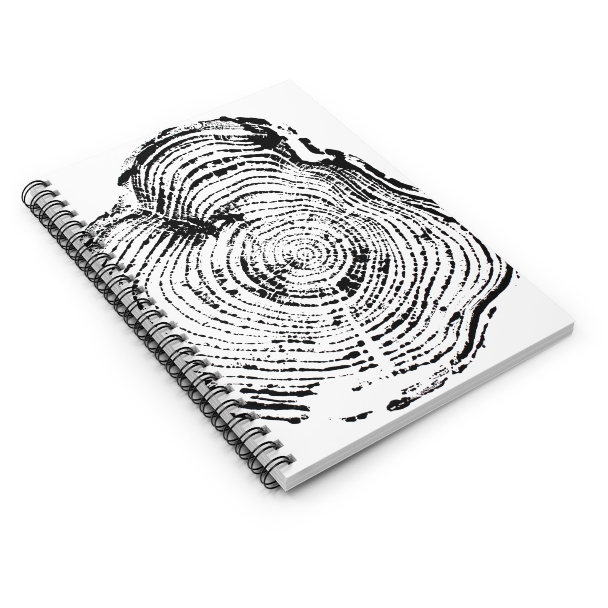Woodcut Tree Ring Spiral Notebook #0403