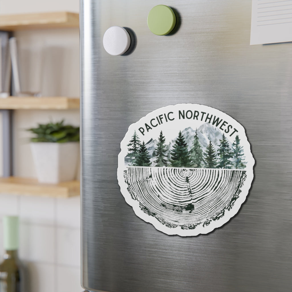 Pacific Northwest Tree Ring Die-Cut Magnet