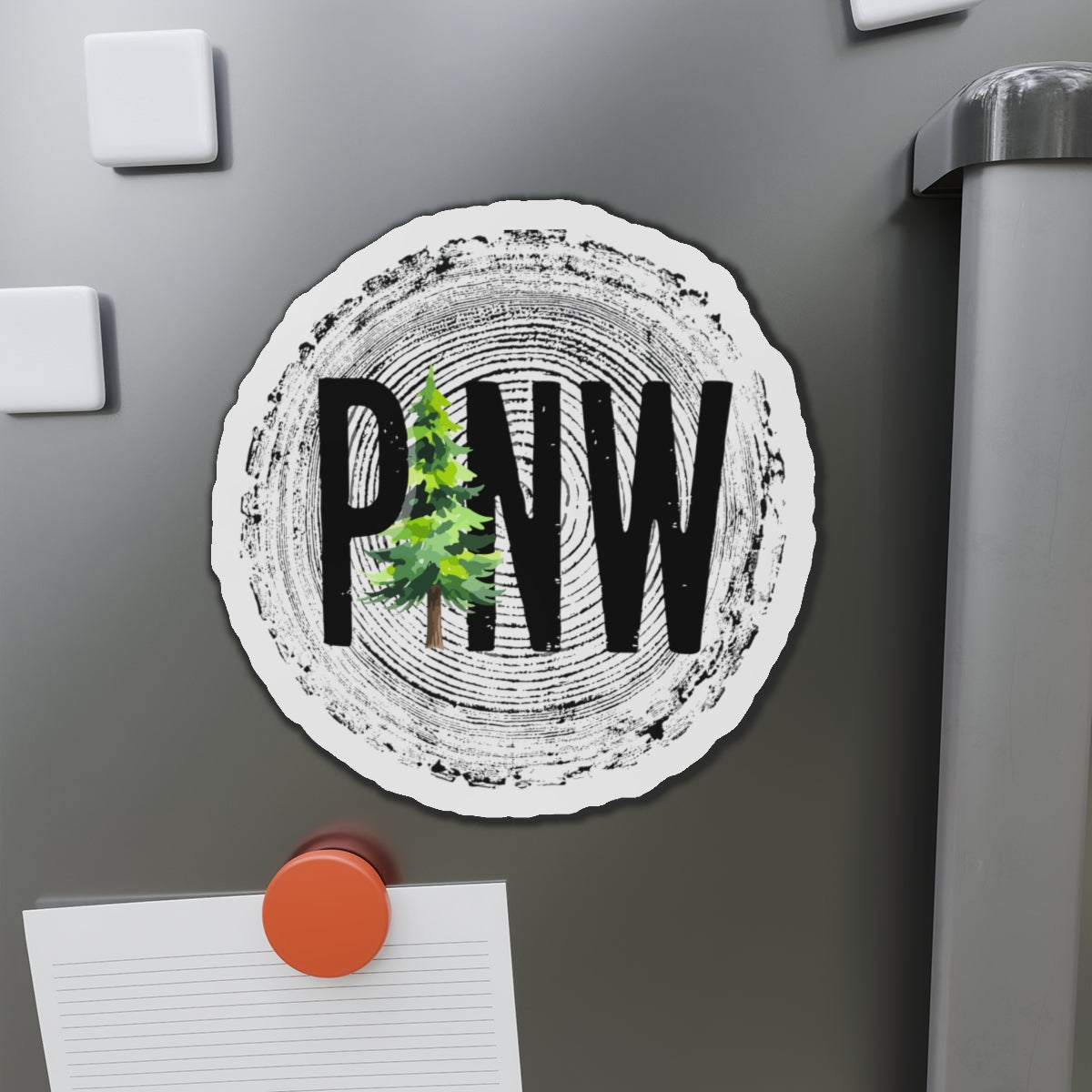 PNW Tree Ring Die-Cut Magnet