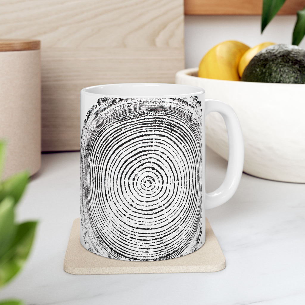 Tree Ring Print Ceramic Mug #0397