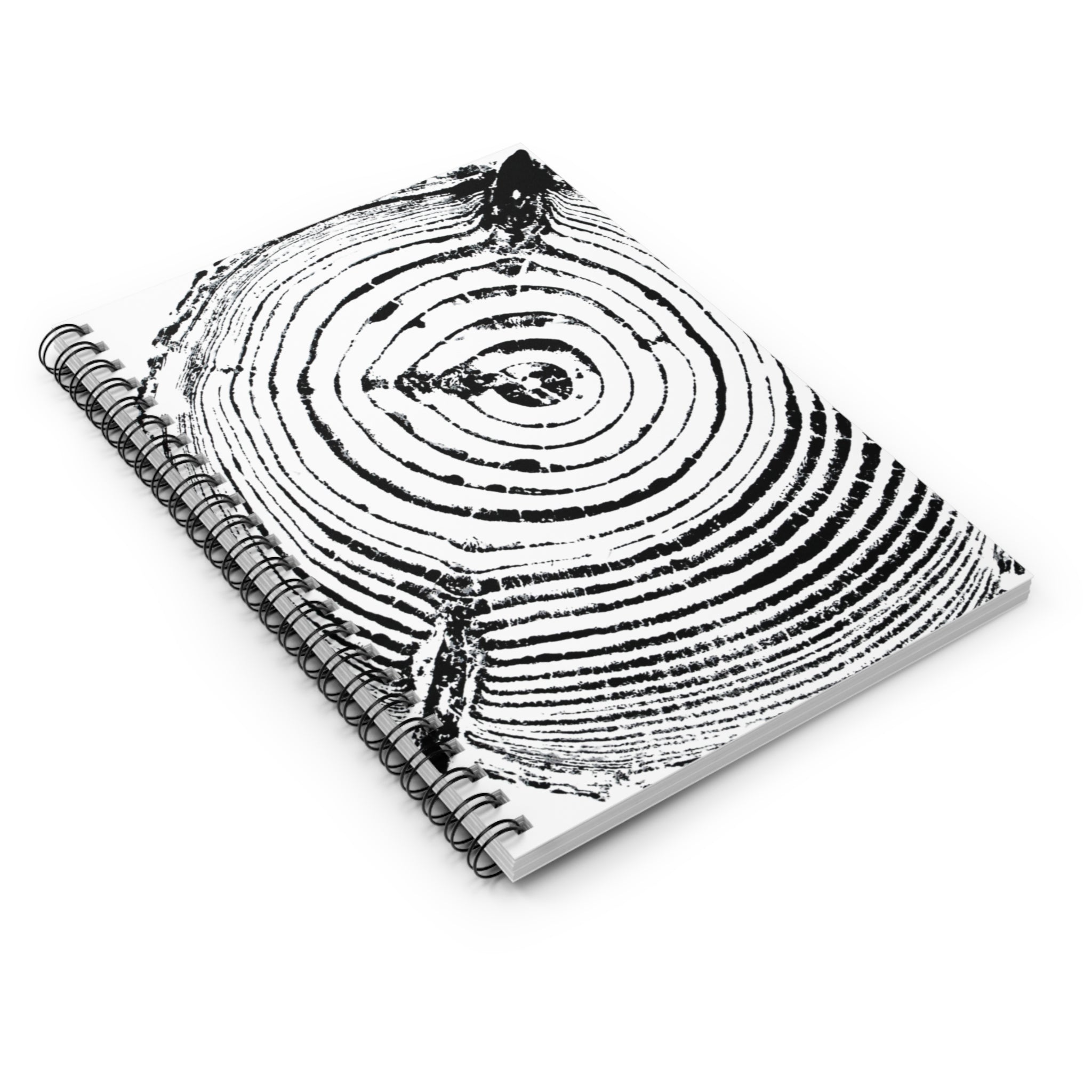 Woodcut Tree Ring Spiral Notebook #0528