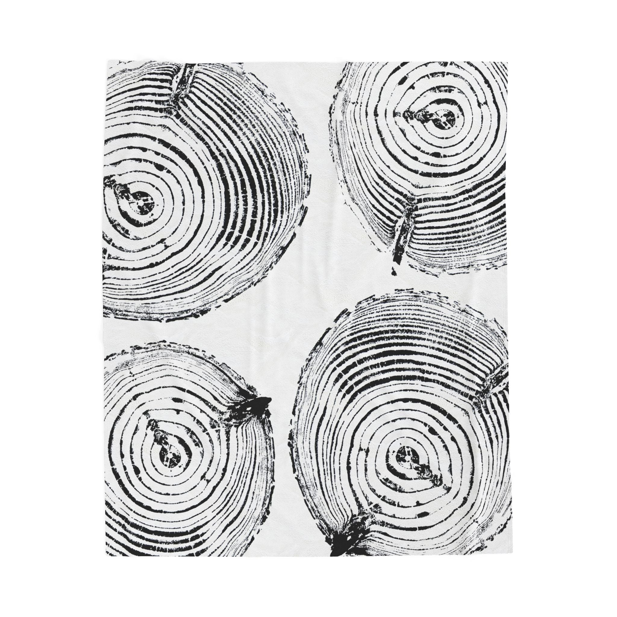 Woodcut Print Blanket | Plush Throw #6772