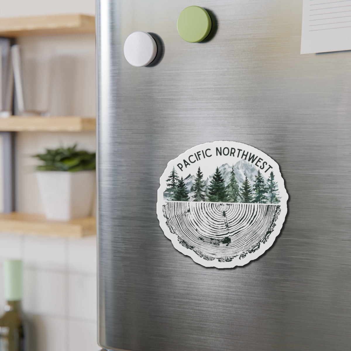 Pacific Northwest Tree Ring Die-Cut Magnet