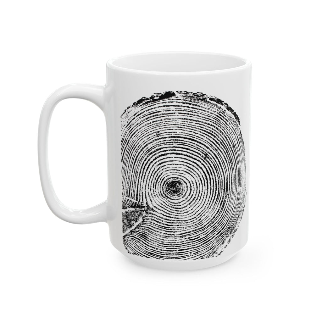 Hemlock Tree Ring Print Ceramic Mug #0410