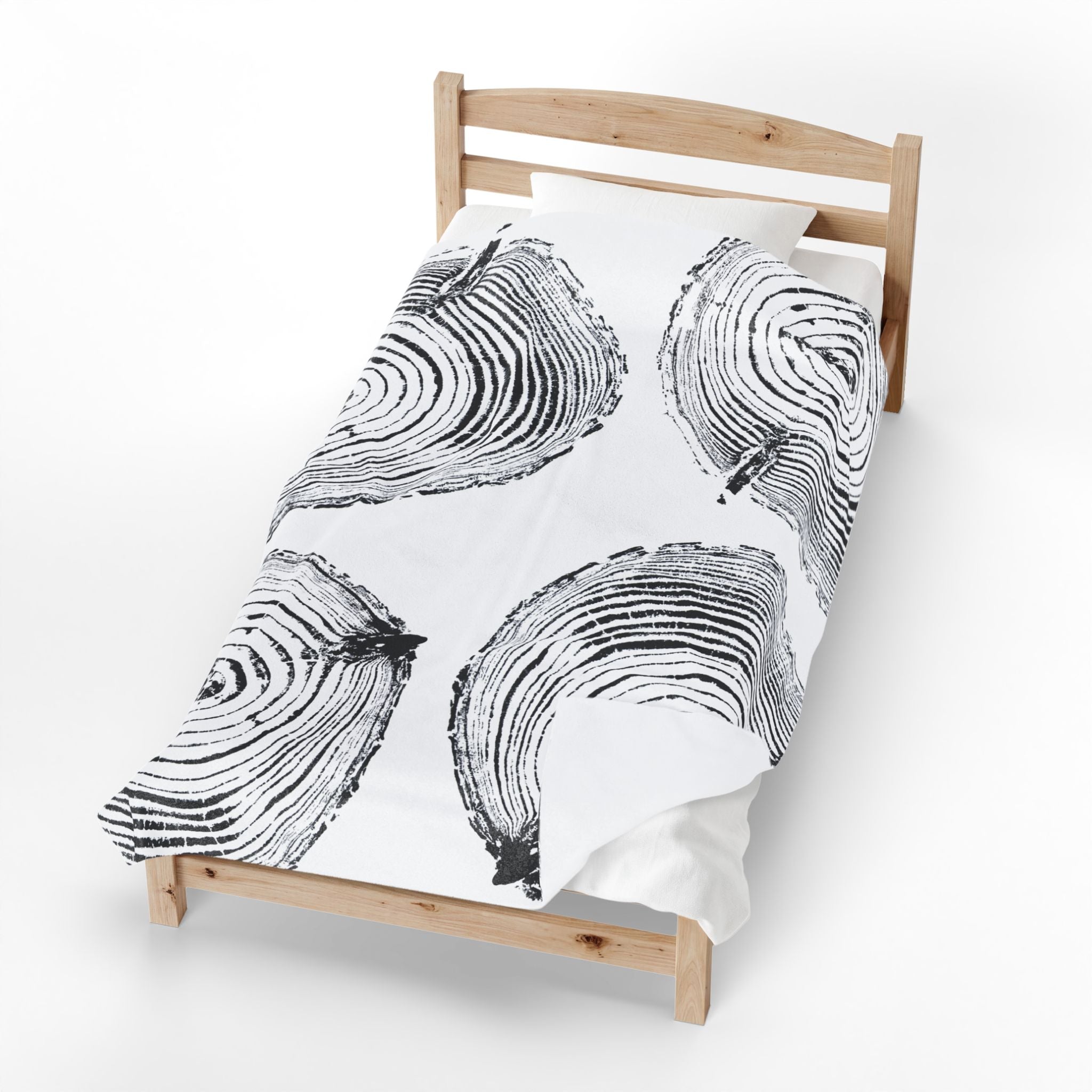 Woodcut Print Blanket | Plush Throw #6772