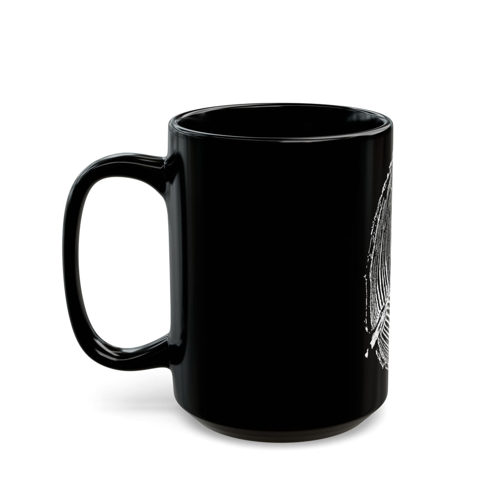 Cottonwood Tree Ring Print Black Ceramic Mug #6770
