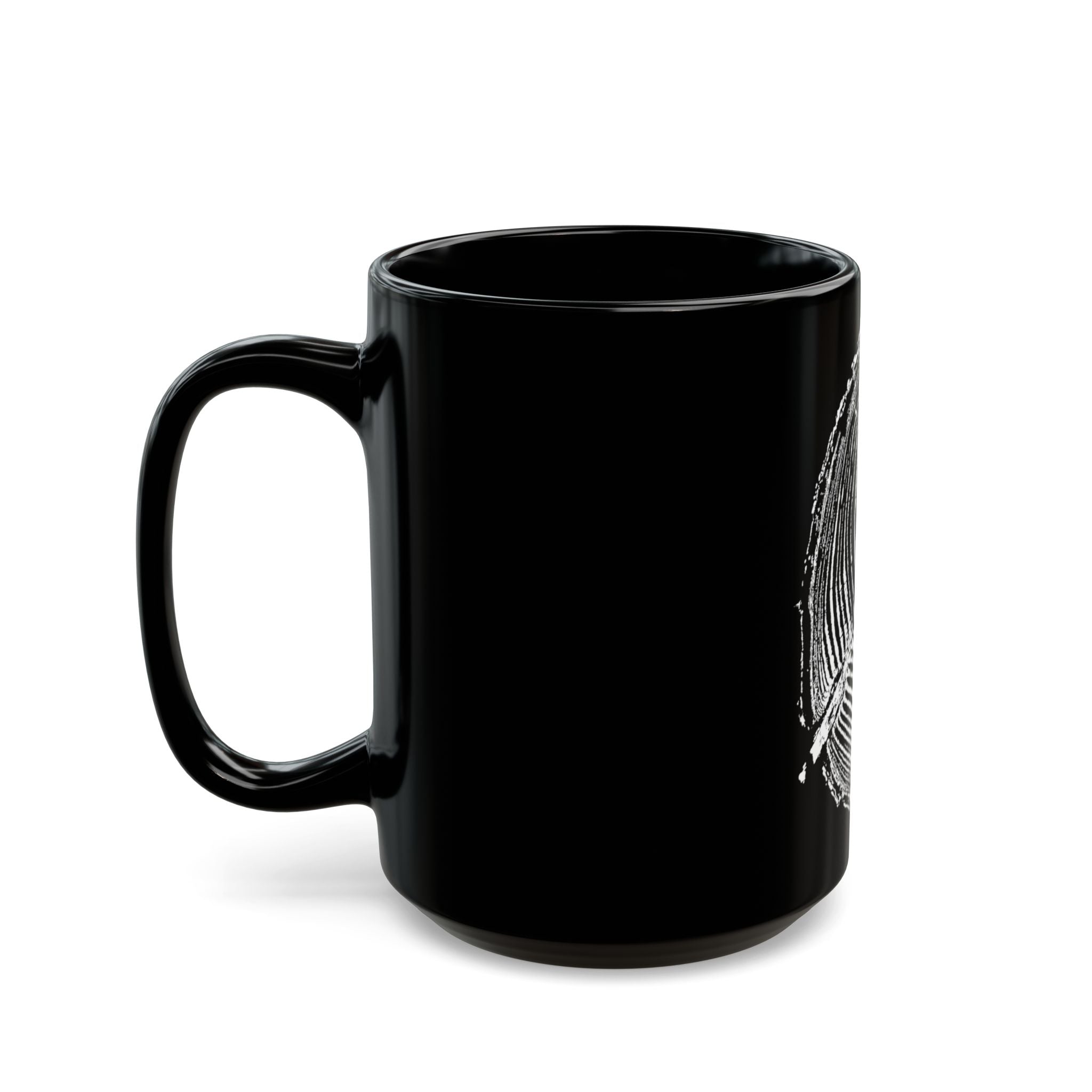 Cottonwood Tree Ring Print Black Ceramic Mug #6770