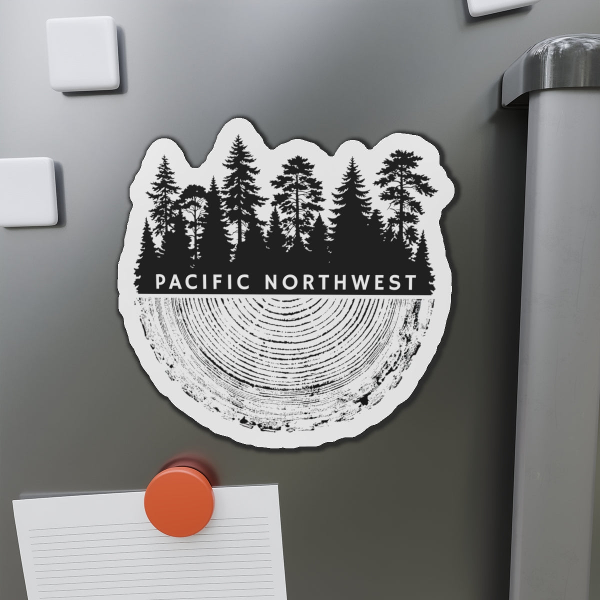 Pacific Northwest Tree Ring Die-Cut Magnet