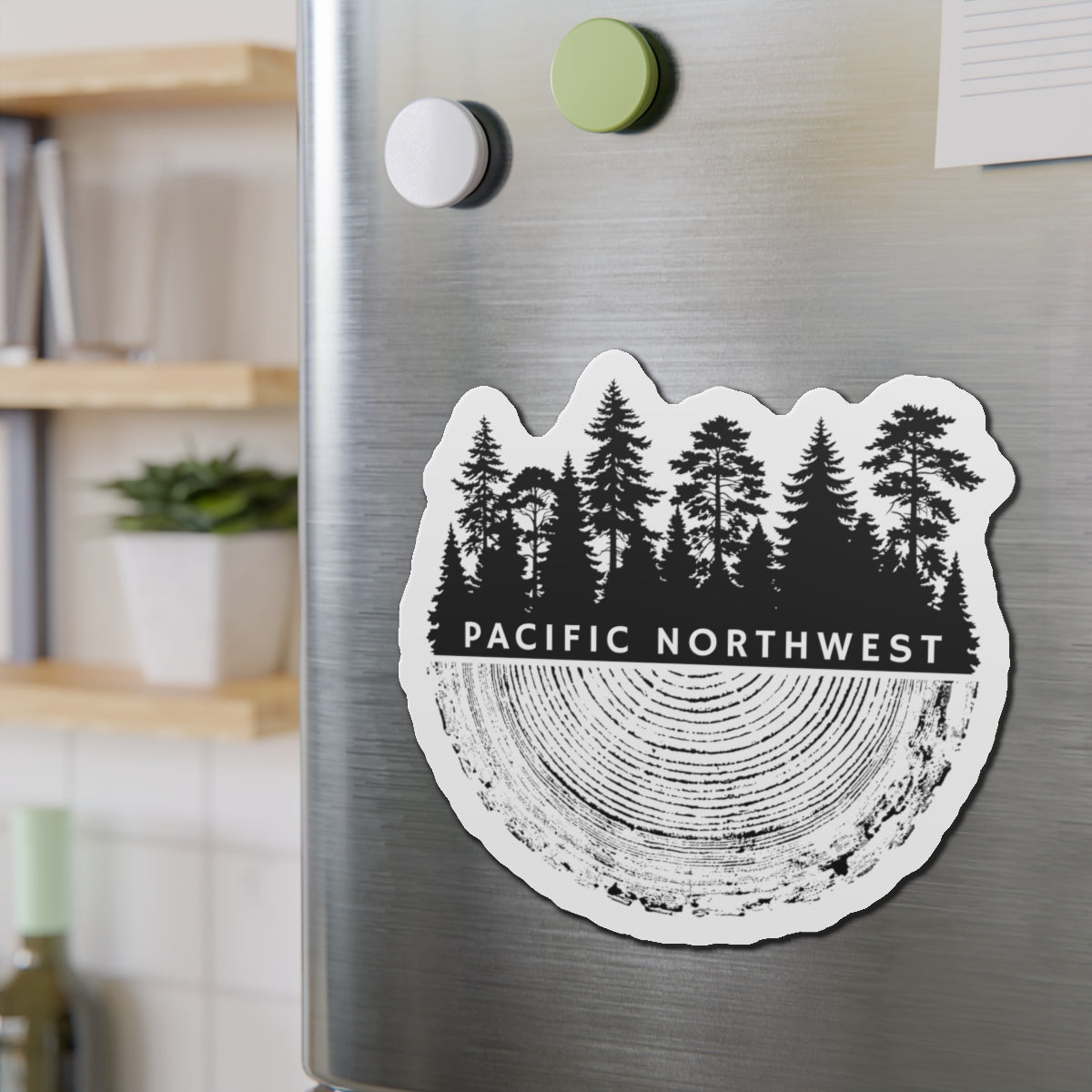 Pacific Northwest Tree Ring Die-Cut Magnet