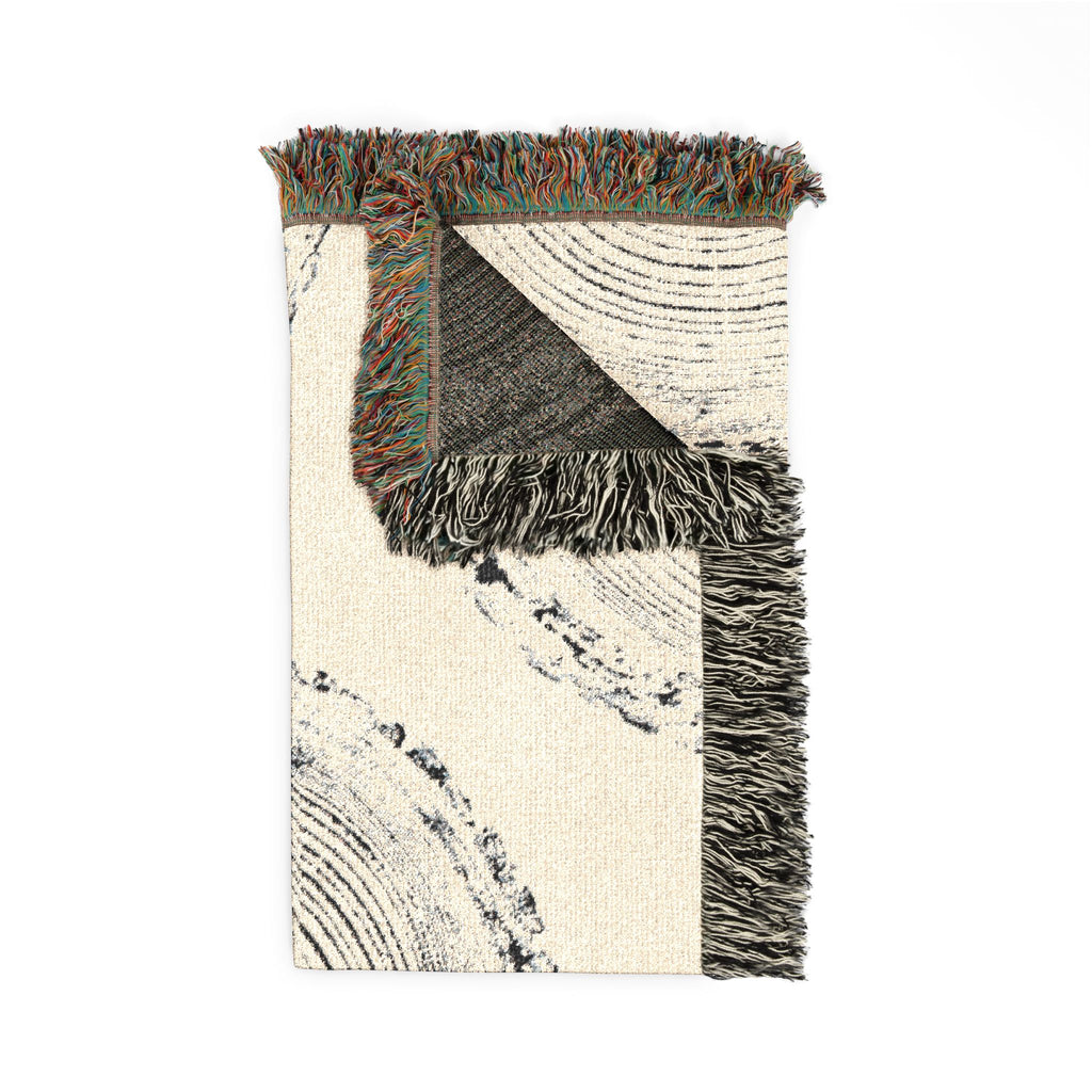 Woodcut Relief Print Woven Blanket #0398