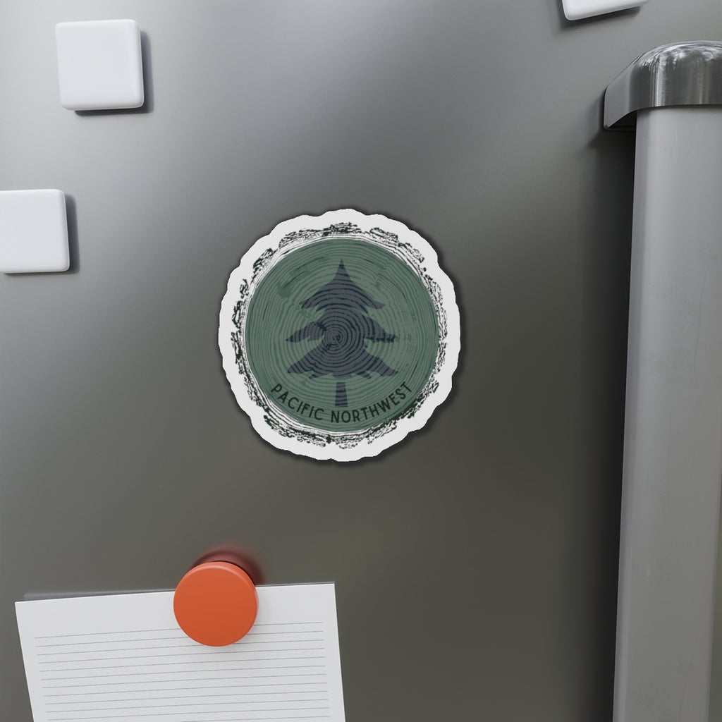 Pacific Northwest Woodgrain Tree Ring Die-Cut Magnet