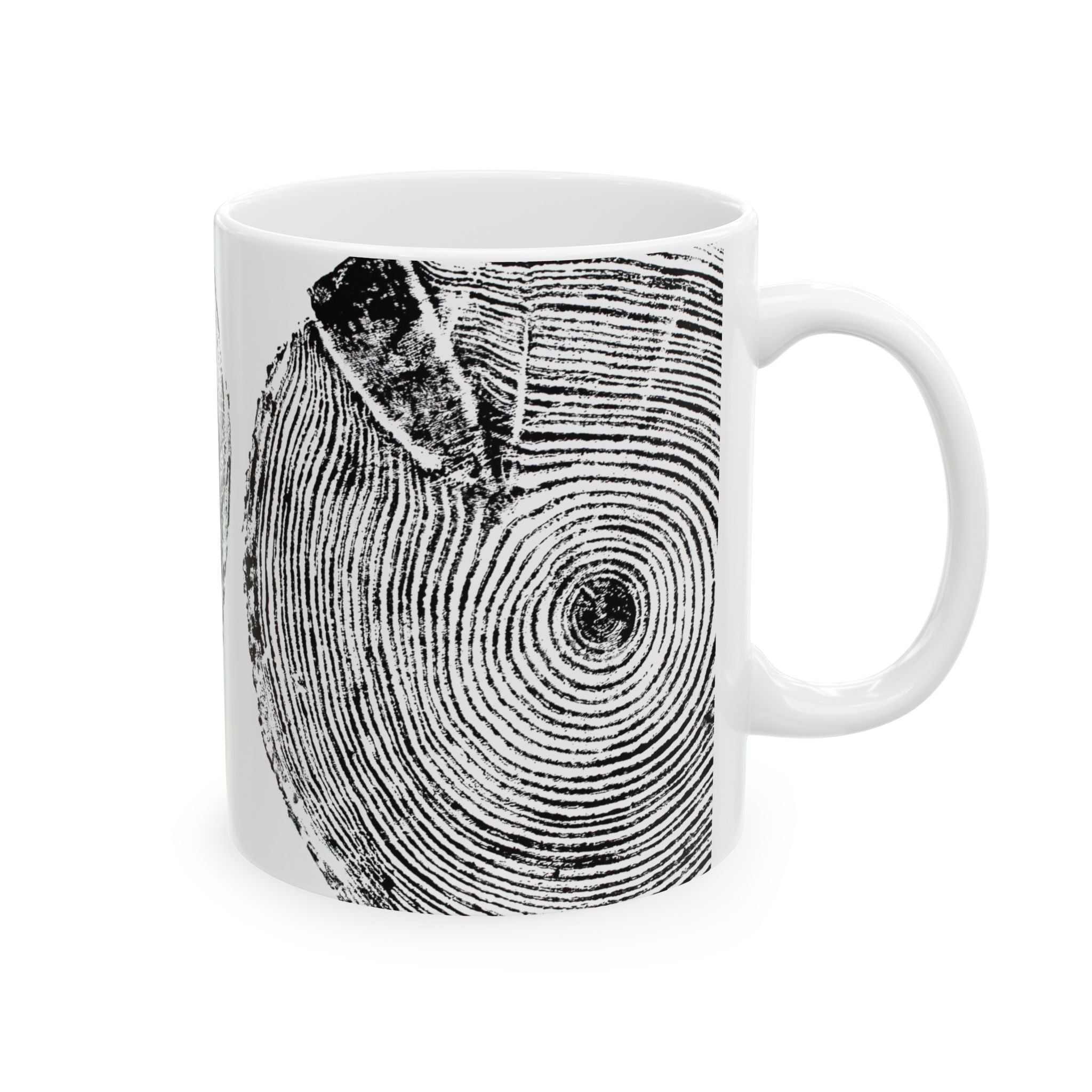 Hemlock Tree Ring Print Ceramic Mug #0409
