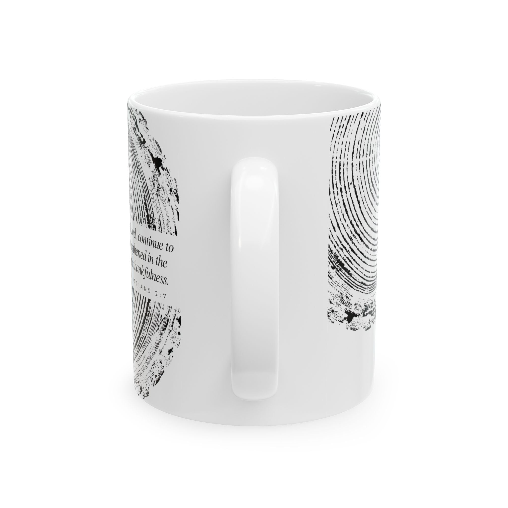Woodcut Print Ceramic Mug Colossians 2:7 #0398 (11oz | 15oz)