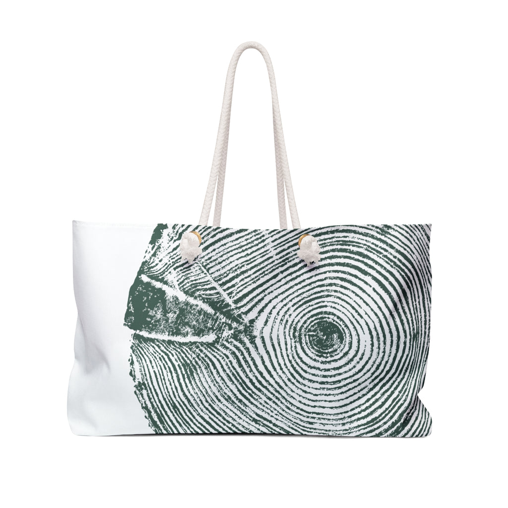 Hemlock Tree Ring Weekender Bag Earthy Pine