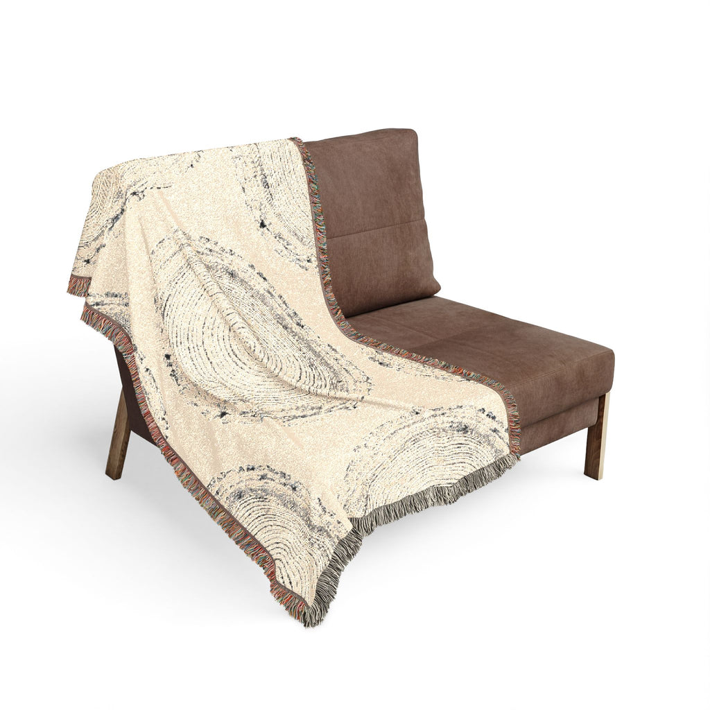 Woodcut Relief Print Woven Blanket #0398