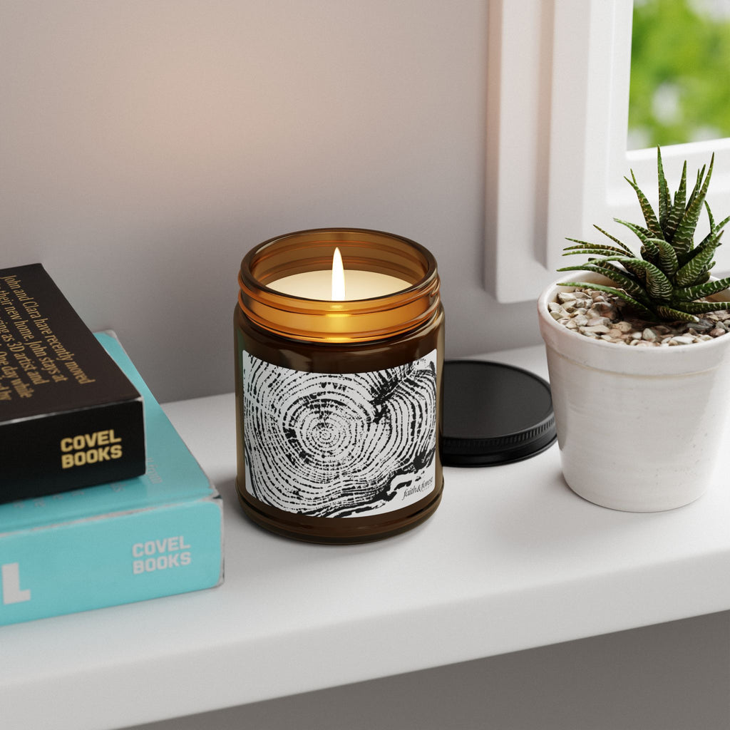 Woodcut Relief Print 9oz Soy Candle #0403