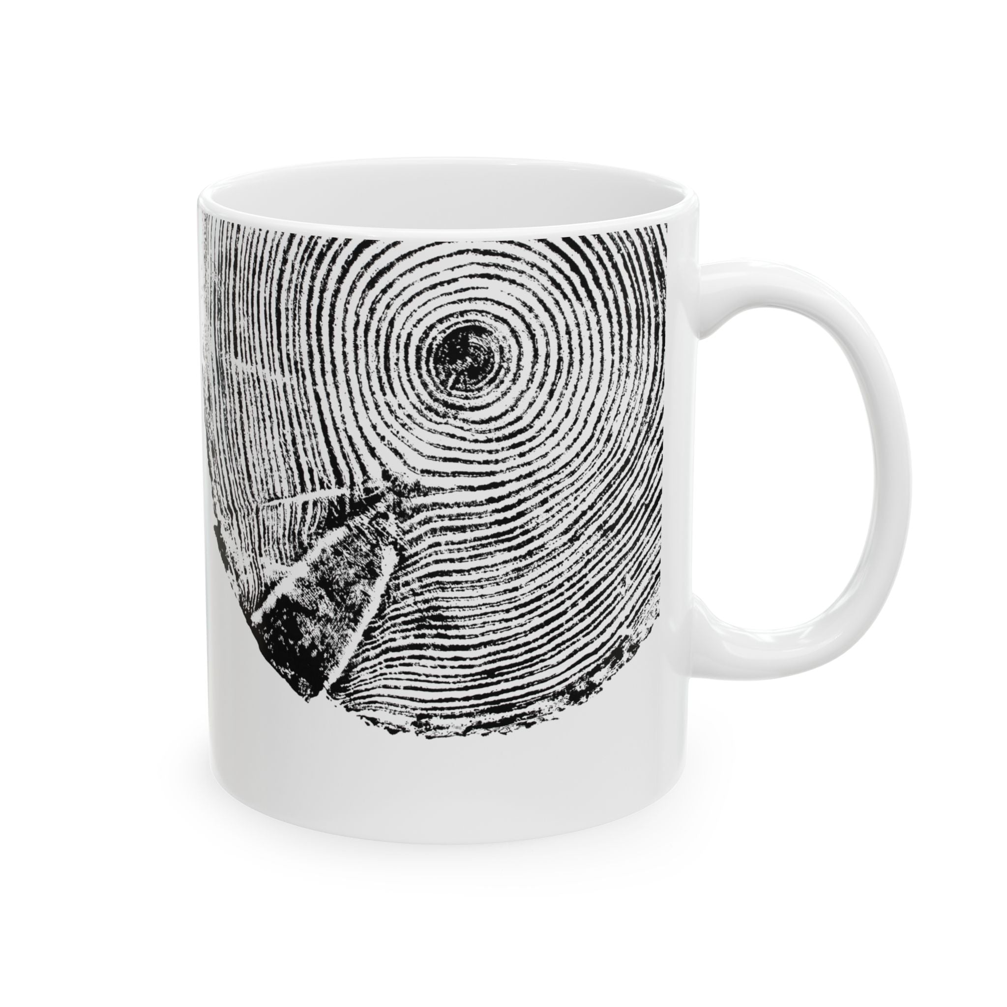 Hemlock Tree Ring Print Ceramic Mug #0410