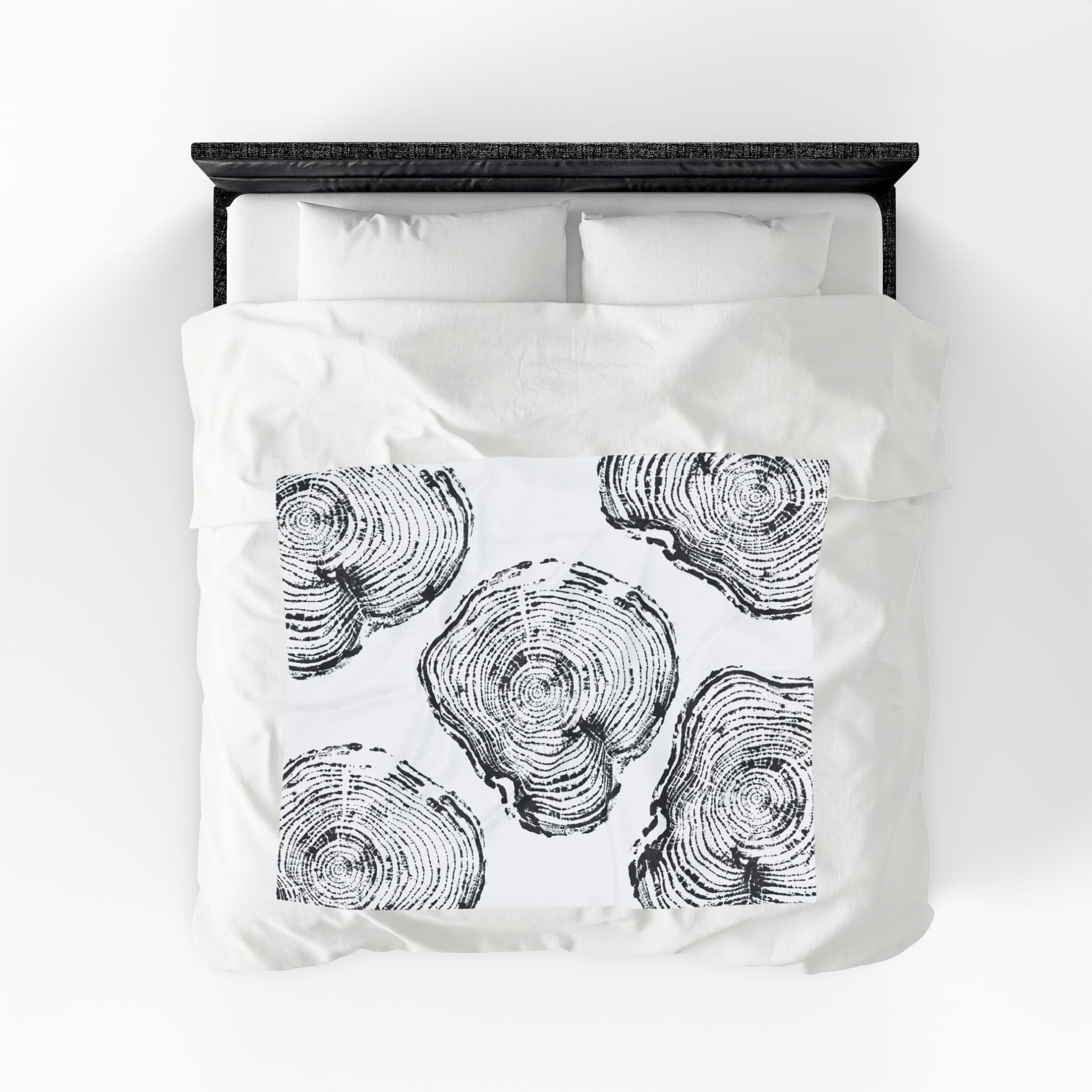 Woodcut Print Blanket | Plush Throw #0404
