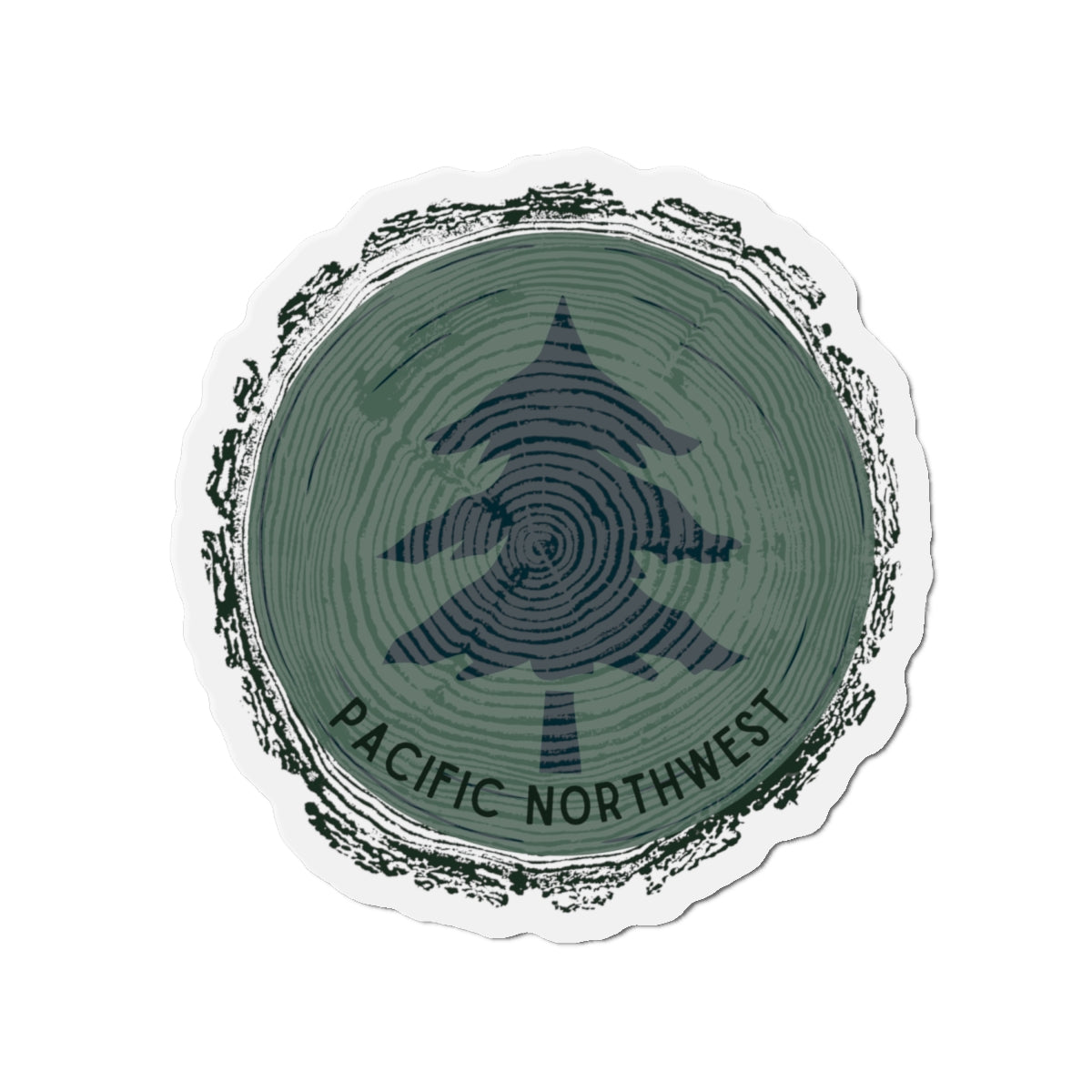 Pacific Northwest Woodgrain Tree Ring Die-Cut Magnet