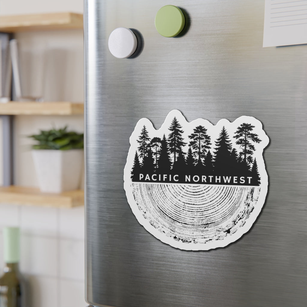 Pacific Northwest Tree Ring Die-Cut Magnet