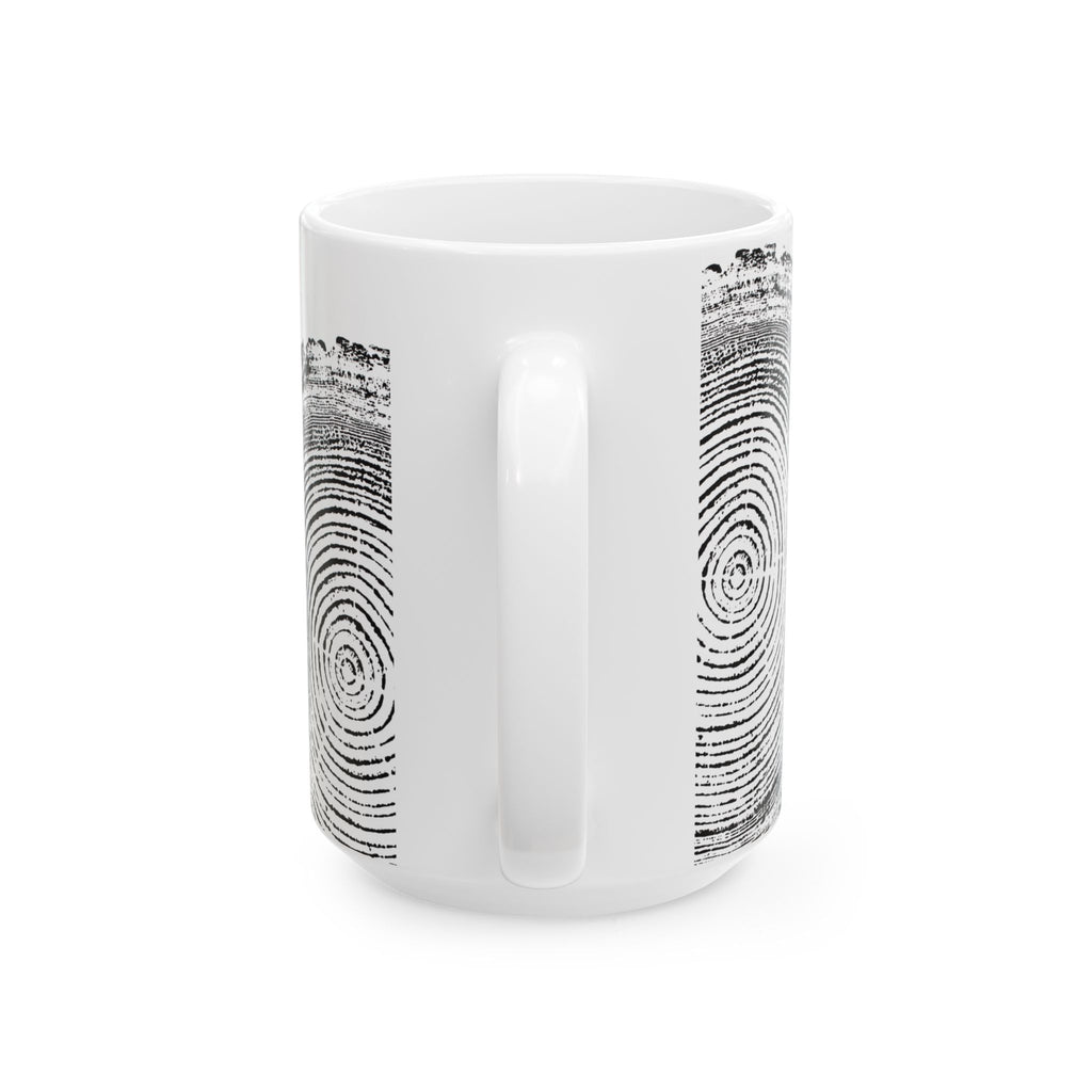 Woodcut Tree Ring Print Ceramic Mug #0398