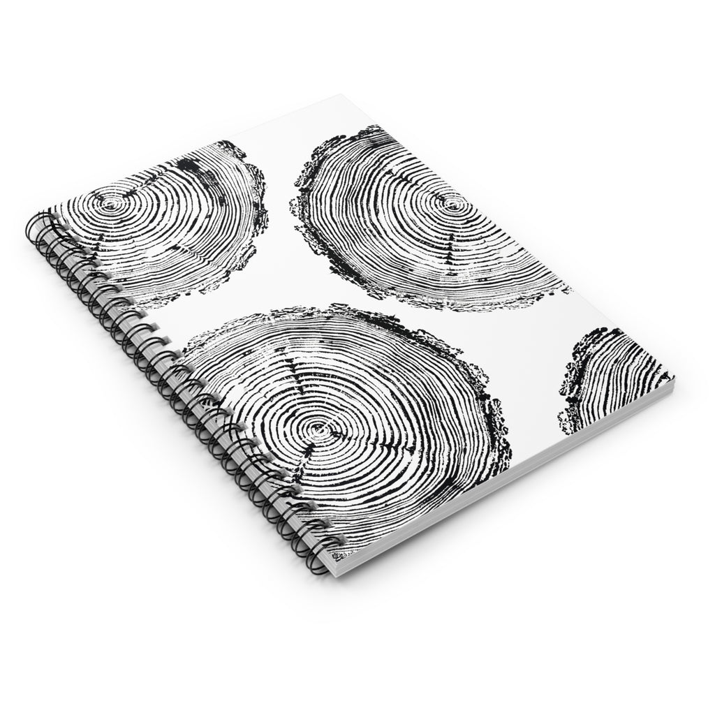Woodcut Tree Ring Spiral Notebook #6773