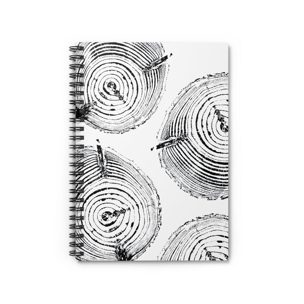Woodcut Tree Ring Spiral Notebook #0529