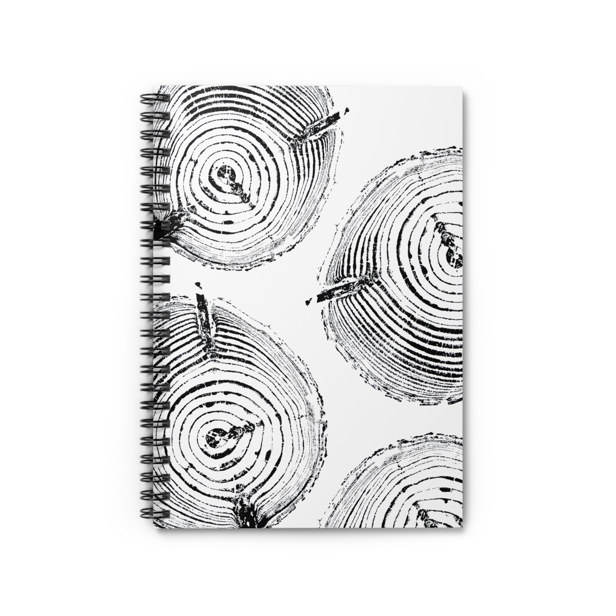 Woodcut Tree Ring Spiral Notebook #0529
