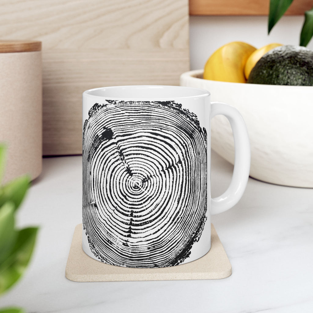 Fir Tree Ring Print Ceramic Mug #6772