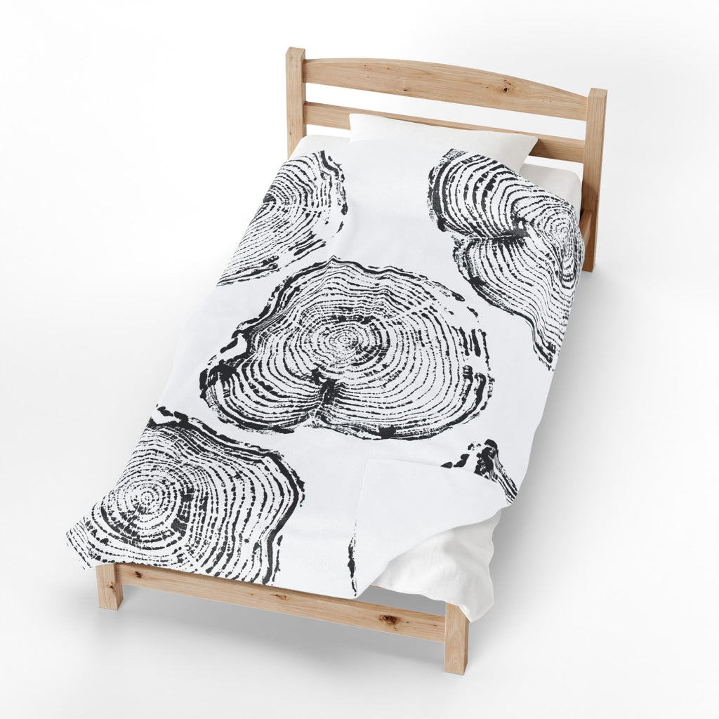 Woodcut Print Blanket | Plush Throw #0404