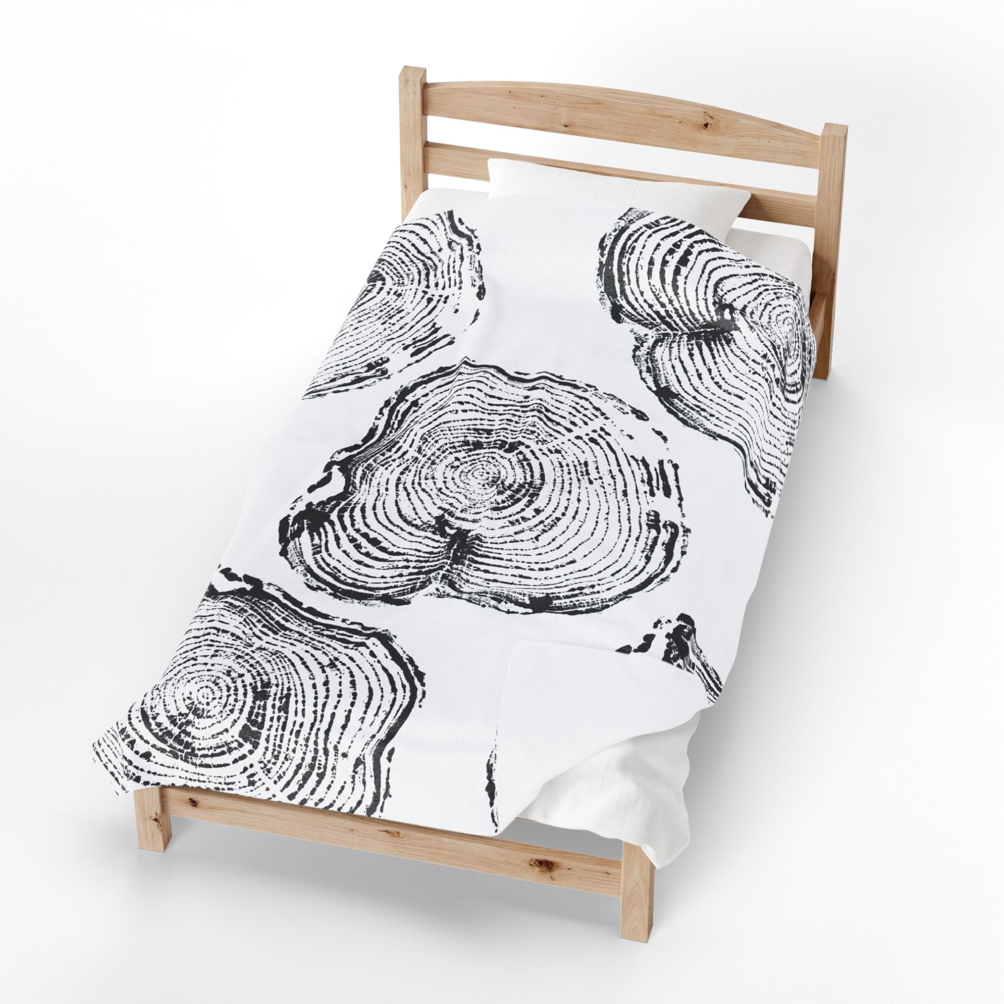 Woodcut Print Blanket | Plush Throw #0404